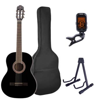 Gomez 036 Klassieke Gitaar 3/4 Black Hoogglans met Tas,, Ophalen of Verzenden, Nieuw