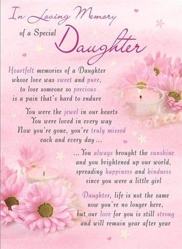 Rouwkaart herdenkingskaart ilm of a special daughter 16.5 x, Ophalen of Verzenden, Nieuw