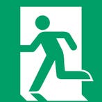 Pictogram bordje Nooduitgang links, 150 x 150 mm, groen -, Verzenden