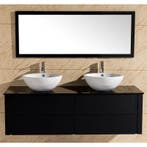 Badkamermeubel Cleopatra Zwart op Zwart 150CM, Ophalen of Verzenden, Nieuw