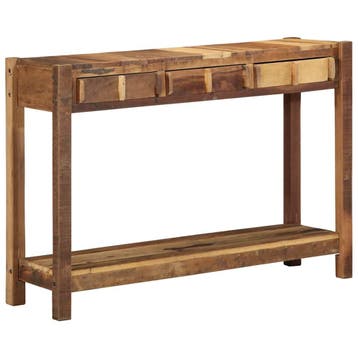 vidaXL Wandtafel Bruin 107 x 33 x 76 cm Massief Gerecycled, Verzenden, Nieuw, Overige houtsoorten