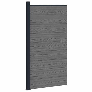 vidaXL Hekpaneel WPC en Aluminium Grijs, Tuin en Terras, Schuttingen, Verzenden, Nieuw