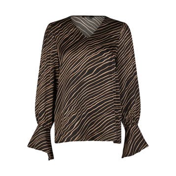 Marc Aurel • zwarte gestreepte blouse • 36, Verzenden, Nieuw, Maat 36 (S), Marc Aurel