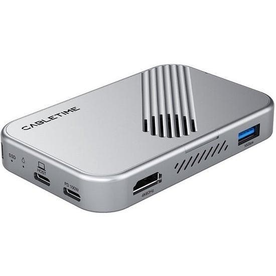 Cabletime 7-in-1 magnetische USB-C hub met SSD-behuizing, Computers en Software, Dockingstations, USB-hub, Nieuw, Harde schijf