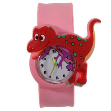 Fako - Kinderhorloge - Slap On Mini - Dinosaurus - Roze/Rood, Verzenden, Nieuw