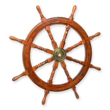 A WOODEN STEERING WHEEL (Beeldjes - Decoratie, Interieur), Verzamelen, Verzenden, Nieuw