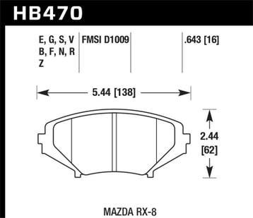 Hawk 2004-2011 Mazda RX-8 Grand Touring HPS 5.0 Front Brake, Ophalen of Verzenden, Nieuw