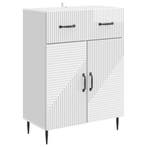vidaXL Dressoir Hoogglans Wit 66 x 34,5 x 89,5 cm Bewerkt, Verzenden, Nieuw, Overige houtsoorten, Minder dan 50 cm
