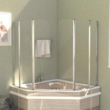 vidaXL Badwanden 2 st 104x130 cm gehard glas transparant, Verzenden, Nieuw