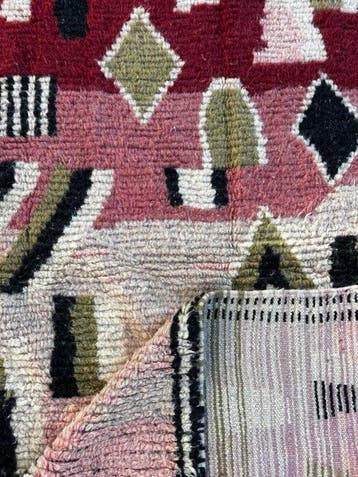 Roze Marokkaanse wollen vloerkleed , Marokkaans wollen, Nieuw