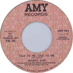 vinyl single 7 inch - Mighty Sam - Talk To Me, Talk To Me, Cd's en Dvd's, Verzenden, Zo goed als nieuw, 7 inch, R&B en Soul
