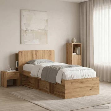 vidaXL Hoofdeinde kas Artisanaal eiken 80 cm Bewerkt hout, Verzenden, Nieuw, Bruin, Hout
