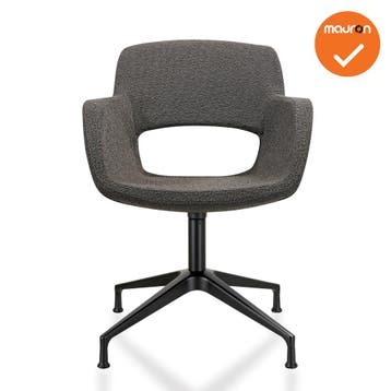Bouclé - Vergaderstoel - Onderstel met doppen - Antraciet, Vergader- of Presentatieruimte, Ophalen of Verzenden, Gebruikt, Stoel