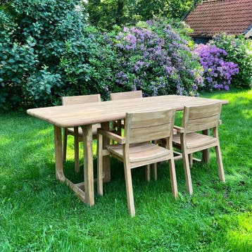 Rechthoekige tuintafel met afgeronde hoeken -  220 cm x 100, Tuin en Terras, Ophalen of Verzenden, Nieuw
