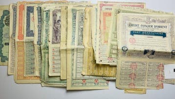 Frankrijk, Turkije, België, Brazilië. 41 share certificates