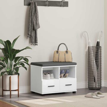 vidaXL Halbank Wit 60 x 38 x 46 cm Geïndustrialiseerd hout, Verzenden, Nieuw