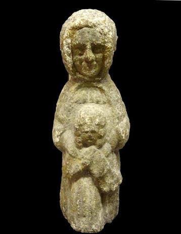 Middeleeuws Steen Zeer zeldzame romaanse sculptuur in arkose