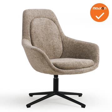 Luxe ster-poots Fauteuil - Zonder hoofdsteun - Beige stoffer, Vergader- of Presentatieruimte, Ophalen of Verzenden, Nieuw zonder verpakking