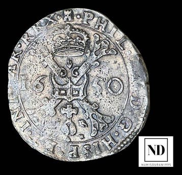 Spaanse Nederlanden. Felipe IV. Patagon 1650 - Tournai