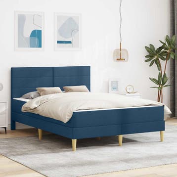 vidaXL Bedframe Blauw 120 x 200 cm Polyester, Huis en Inrichting, Slaapkamer | Matrassen en Bedbodems, Verzenden, Nieuw