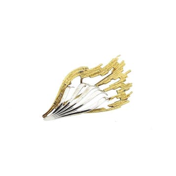 Bicolor gouden broche, Sieraden, Tassen en Uiterlijk, Broches, Ophalen of Verzenden, Gebruikt, Goud, Goud