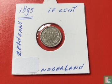 Nederland 10 cents 1895, Verzenden, 10 cent, Losse munt, Goud