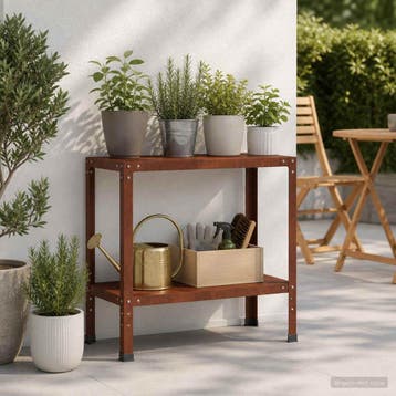 vidaXL Planttafel 80 x 40 x 80 cm weervast staal, Verzenden, Nieuw