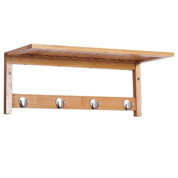 TRUUSK Wandgarderobe Natuurhout - Ruimtebesparend - Met Hake, Verzenden, Nieuw