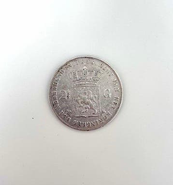 Nederland. Willem II. 2 1/2 Gulden 1845 (Zonder