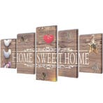 vidaXL Canvas muurdruk print set home sweet home 100 x 50 cm, Huis en Inrichting, Verzenden, Nieuw