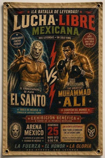 Banier - LUCHA LIBRE MEXICANA - Mexico, Nieuw