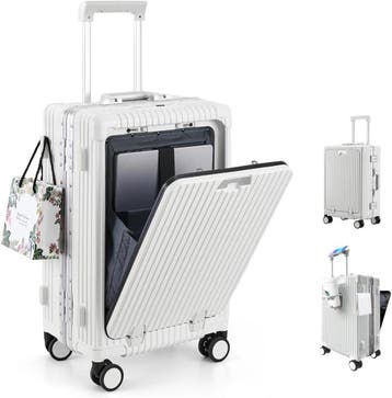 Trolley Wit 20 inch | USB-lader | Laatste Stuk!, Wieltjes, 50 tot 60 cm, Hard kunststof, Ophalen of Verzenden