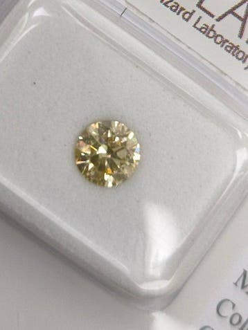 1 pcs Diamant (Natuurlijk gekleurd) - 0.52 ct - Rond - Fancy, Nieuw
