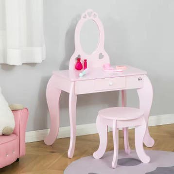 Houten Kinderkaptafel met Spiegel en Kruk, Verzenden, Nieuw