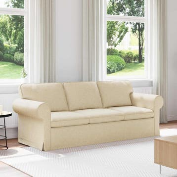 vidaXL Bank Crème 215 x 82 x 80 cm Stof, Verzenden, Nieuw, Stof, Minder dan 150 cm