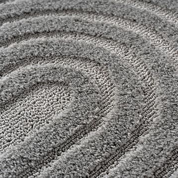 Rond Japandi Vloerkleed | Art | Bogen | Zilver | 80x80 cm, Verzenden, Nieuw
