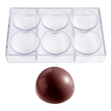 Chocolade Holvorm Chocolate World Halve Bol (6x) Ø80mm, Verzenden, Nieuw