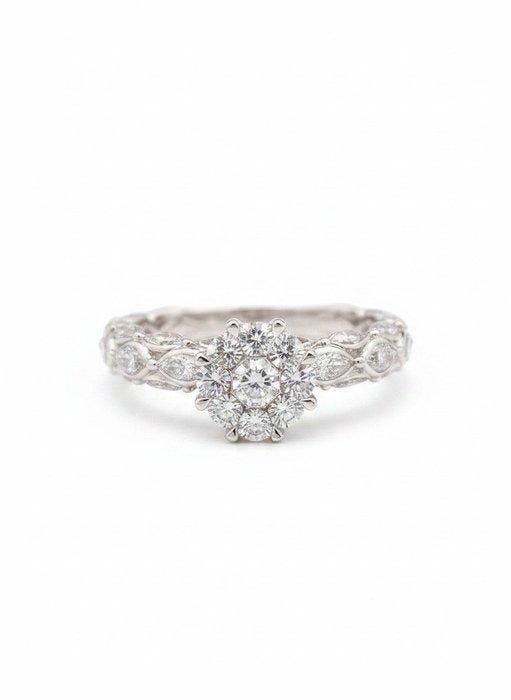 Ring - 18 karaat Witgoud - 1.83ct. tw. Diamant (Natuurlijk), Sieraden, Tassen en Uiterlijk, Ringen