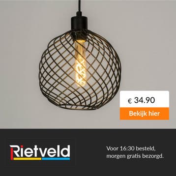 Rietveld-Hanglampen-Zwart-Metaal, Huis en Inrichting, Verzenden, Nieuw