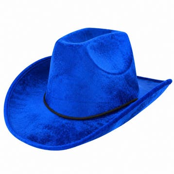 Cowboyhoed - Western Hoed - Velvet - Blauw, Kleding | Dames, Nieuw