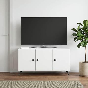 vidaXL TV-kast Wit 99 x 34,5 x 50 cm Bewerkt hout, Minder dan 50 cm, Verzenden, Nieuw, Minder dan 100 cm