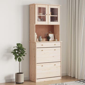vidaXL buffetkast ALTA 77x35x188 cm massief grenenhout, Verzenden, Nieuw, 50 tot 100 cm, Minder dan 100 cm