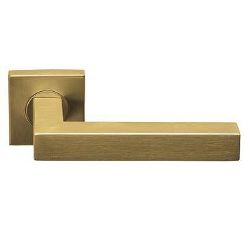 Deurklink BASICS BSQ1-G op vierkant rozet PVD mat goud, Verzenden, Nieuw