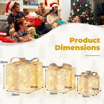 2dekans | Coast 3-delige LED cadeauboxen set – warmwit – wit, Diversen, Kerst, Ophalen of Verzenden, Zo goed als nieuw