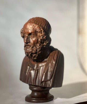 Beeldje - Samenstelling gietmateriaal: borstbeeld van Homer,