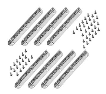 Set van 8 lange scharniertjes, (11,5 cm lang, zilver, max 9, Ophalen of Verzenden, Nieuw