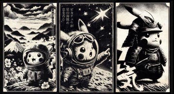 Æ (XX-XXI) - Æ (XX-XXI) - (Set of 3) “Pikachu no Bushid”, Nieuw