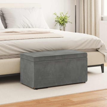 vidaXL Kruk Donkergrijs 81 x 41 x 40 cm Velvet en, Huis en Inrichting, Barkrukken, Verzenden, Nieuw