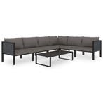 vidaXL 7-delige Loungeset met kussens poly rattan antraciet, Verzenden, Nieuw, Loungeset