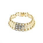 Gouden meander schakelarmband, Sieraden, Tassen en Uiterlijk, Armbanden, Ophalen of Verzenden, Gebruikt, Overige kleuren, Goud